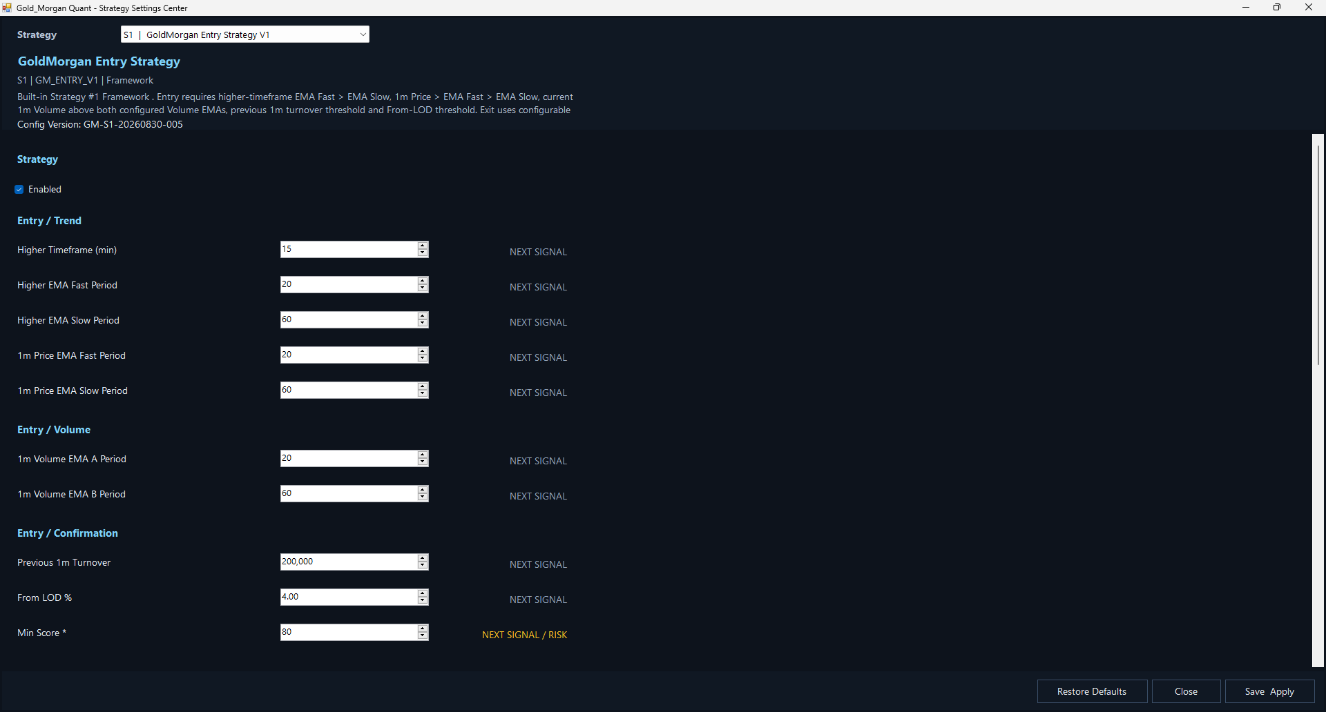 Gold_Morgan Quant V3 interface screenshot 15